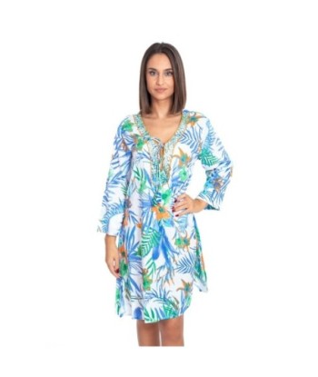 Kurta Rosa para Mujer - Estilo Floral, Manga ¾, 100% Algodón, Moda Isla Bonita, Colección Sun and Sand, Perfecta