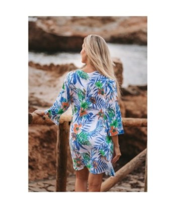 Kurta Rosa para Mujer - Estilo Floral, Manga ¾, 100% Algodón, Moda Isla Bonita, Colección Sun and Sand, Perfecta