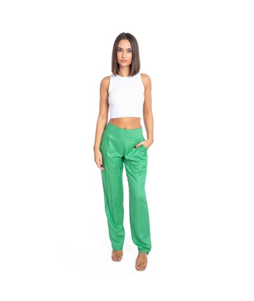 Pantalón Mujer Azul Liso de Rayón 100% - Tiro Medio, Ideal para Otoño e Invierno, Ropa Casual y Elegante para