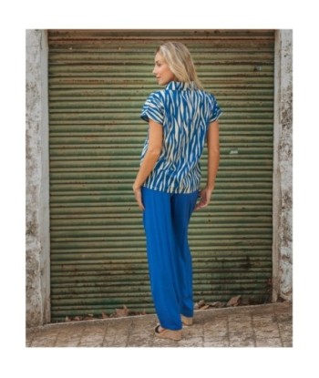 Pantalón Mujer Azul Estampado Tiro Medio - Ropa Mujer Invierno, Ideal para Ocasiones Informales y Diarias, Comodidad