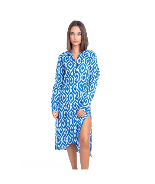 Vestido Mujer Camisero Rosa Estampado Geométrico Midi Sin Mangas - Moda Mujer Ropa Elegante para Fiesta y Ocasiones