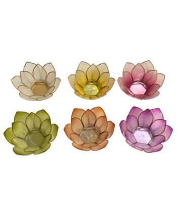Portavelas Multicolor de Conchas de Capiz - Set de 6 Unidades para Decoración de Hogar y Eventos Especiales