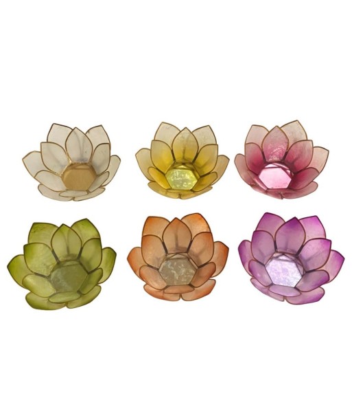 Portavelas Multicolor de Conchas de Capiz - Set de 6 Unidades para Decoración de Hogar y Eventos Especiales
