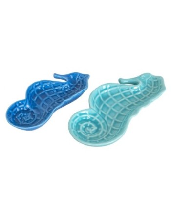 Bandejas Caballito de Mar Cerámicas - Set de 2 Bandejas Decorativas para Hogar y Regalos Únicos