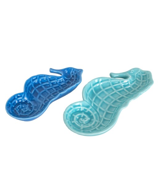 Bandejas Caballito de Mar Cerámicas - Set de 2 Bandejas Decorativas para Hogar y Regalos Únicos