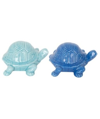 Figura de Tortuga Cerámica Azul - Decoración Marina y Náutica para Hogar, Regalos Originales y Accesorios de
