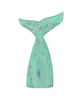 Cola Ballena Decorativa de Pino, Figura Marinera para Estilo Náutico en Decoración del Hogar, 20,5 cm