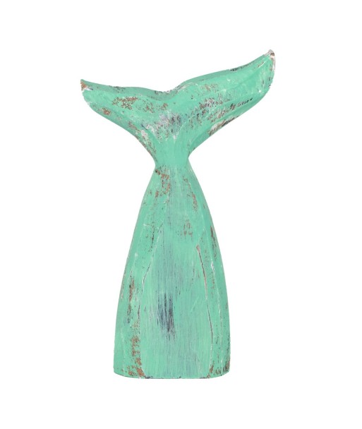 Cola Ballena Decorativa de Pino, Figura Marinera para Estilo Náutico en Decoración del Hogar, 20,5 cm