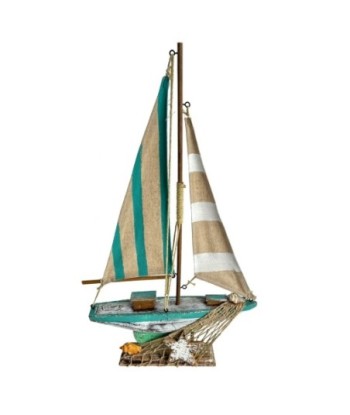 Barco Velero de Madera para Decoración Náutica, Ideal para Modelismo y Regalos Originales, 43 cm de Diseño Elegante