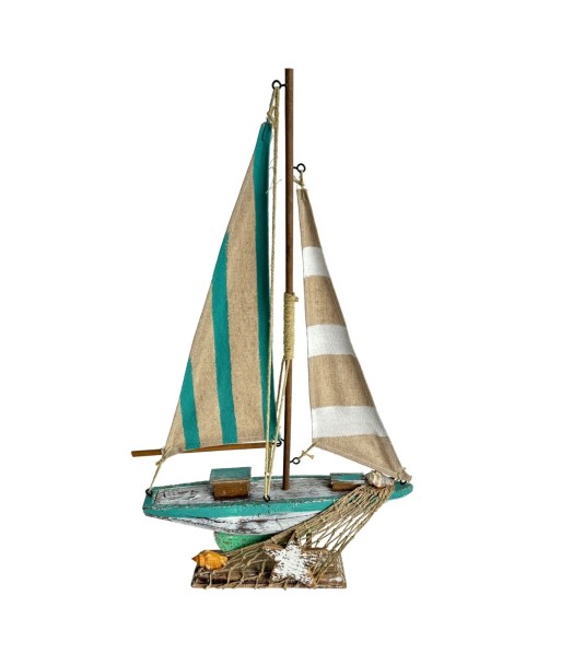 Barco Velero de Madera para Decoración Náutica, Ideal para Modelismo y Regalos Originales, 43 cm de Diseño Elegante