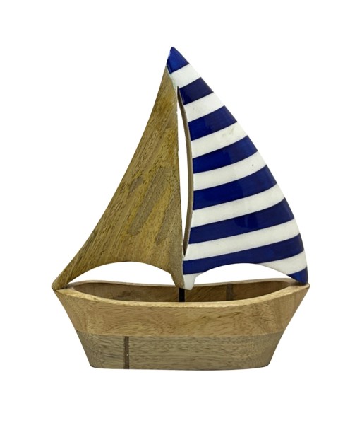 Barco Velero Pequeño de Madera - Decoración Náutica para Coleccionistas y Amantes del Mar