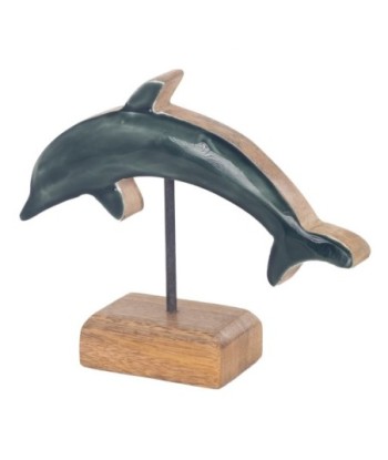 Delfín Pequeño de Madera para Decoración Náutica, Figura de Animal Ideal para Cocina y Estilo Marítimo