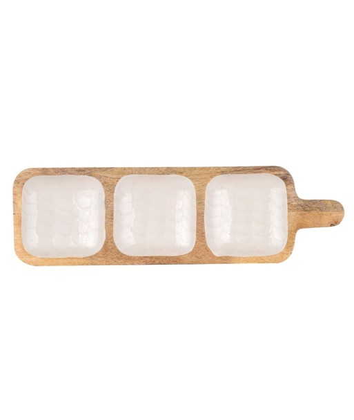 Bandeja de Decoración L de Madera Marrón para Estilo Moderno, Ideal para Organización y Decoración del Hogar