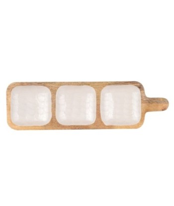Bandeja de Decoración L de Madera Marrón para Estilo Moderno, Ideal para Organización y Decoración del Hogar