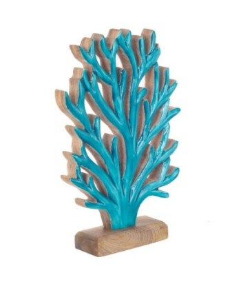 Coral Marinero Decorativo de Madera Verde para Hogar, Figura de Estilo Náutico, Accesorio de Decoración Original