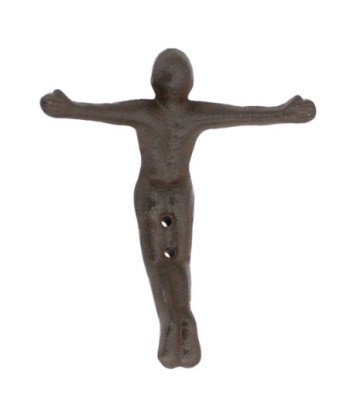 Percha figura humana decorativa de hierro colado para pared