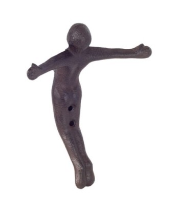 Percha figura humana decorativa de hierro colado para pared