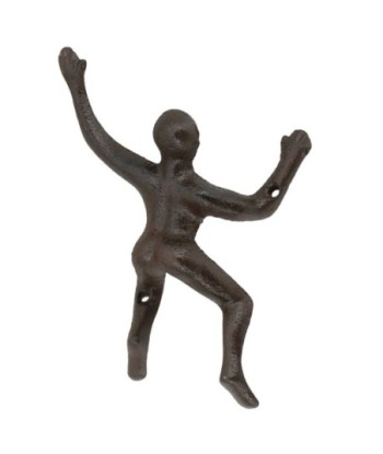 Percha figura humana decorativa estilo rústico para pared