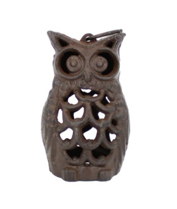 Portavelas buho decorativo de hierro fundido para hogar y regalos