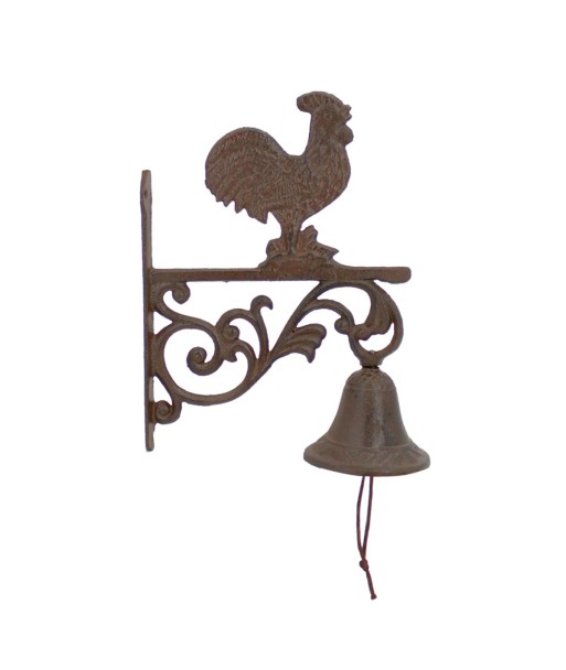 Campana Gallo Hierro Colado Decoración Rústica Pared Jardín Vintage Granja
