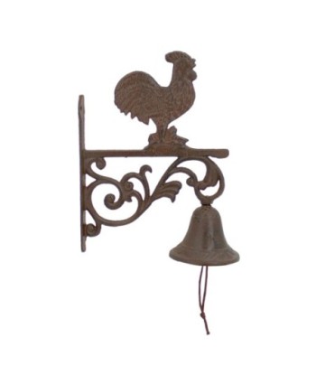 Campana Gallo Hierro Colado Decoración Rústica Pared Jardín Vintage Granja