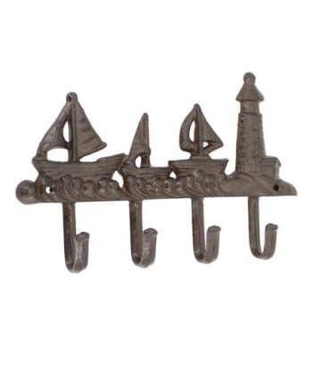 Percha Barcos Decorativa Hierro Colado Rustico Vintage 16cm