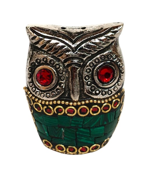 Figura decorativa de búho en aluminio rojo para hogar, regalo original y moderno, ideal para coleccionistas y