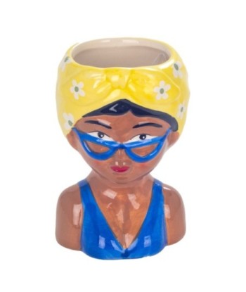 Jarrón Busto Mujer Pequeño de Cerámica, Decoración Moderna para Hogar, Accesorio Estiloso para Regalos y Diseño