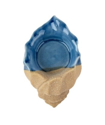 Portavelas Concha Cerámica Azul, Decoración Náutica para Hogar, Regalo Perfecto, Accesorio Marítimo Elegante