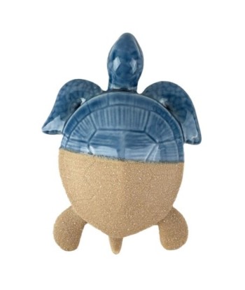 Figura de Tortuga Cerámica Azul, Decoración Náutica para Hogar, Adorno Marinero, Regalo Original, 12 cm