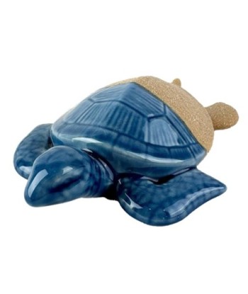 Figura de Tortuga Cerámica Azul, Decoración Náutica para Hogar, Adorno Marinero, Regalo Original, 12 cm