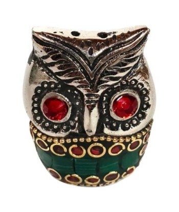 Búho Decorativo Pequeño de Aluminio Rojo, Figura de Búho Ideal para Regalos y Decoración de Hogar