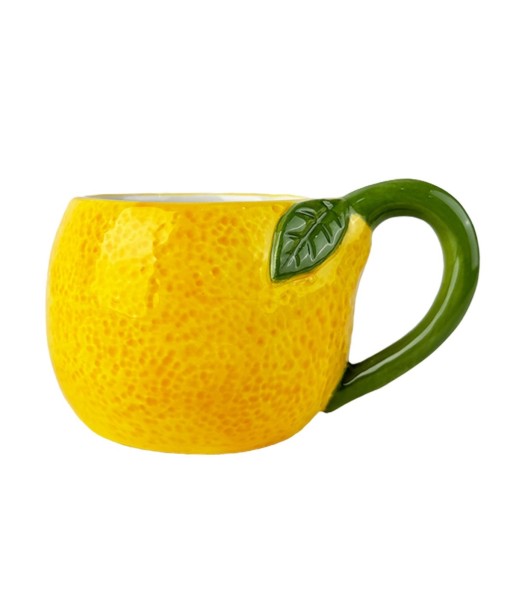 Taza Limón Cerámica Amarilla Ideal para Café, Té y Bebidas Calientes, Regalo Original para Amantes de la Cocina