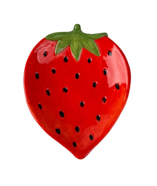 Plato Fresa Pequeño de Cerámica para Postres y Aperitivos, Ideal para Decorar tu Mesa en Cualquier Ocasión