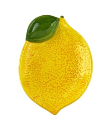 Plato Limon Cerámica Amarillo Decorativo para Cocina, Ideal para Postres y Aperitivos, Estilo Elegante y Funcional