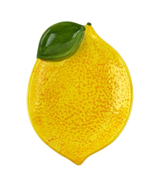 Plato Limon Cerámica Amarillo Decorativo para Cocina, Ideal para Postres y Aperitivos, Estilo Elegante y Funcional