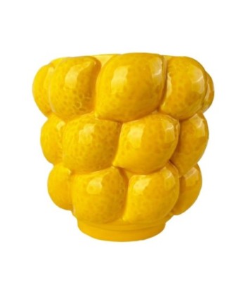 Jarrón de Cerámica Decorativo con Limones, Ideal para Decoración de Hogar, Jarrón Amarillo para Flores y Plantas