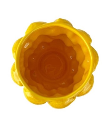 Jarrón de Cerámica Decorativo con Limones, Ideal para Decoración de Hogar, Jarrón Amarillo para Flores y Plantas