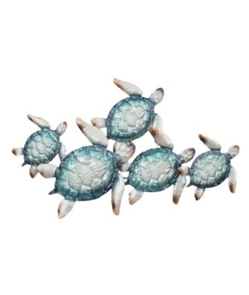 Adorno Pared Tortugas Decorativo Metal Azul 47,5x6x78,5cm