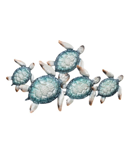 Adorno Pared Tortugas Decorativo Metal Azul 47,5x6x78,5cm