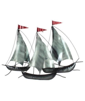 Adorno Pared Barcos Nauticos en Metal - Decoración Marina para Estilo Marítimo en el Hogar