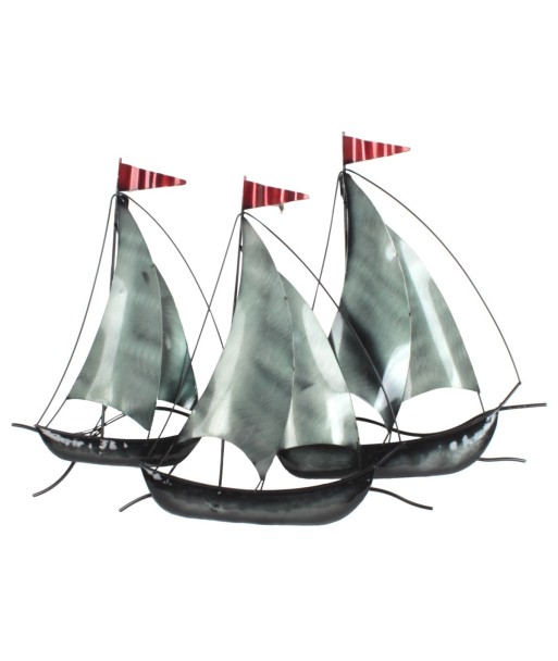 Adorno Pared Barcos Nauticos en Metal - Decoración Marina para Estilo Marítimo en el Hogar