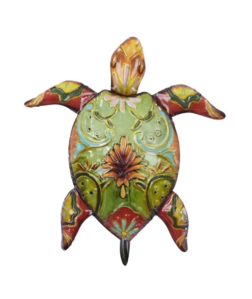 Adorno Pared Tortuga Metal Verde Tropical Decoración Hogar