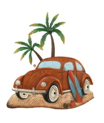 Adorno Pared Coche Metal Surf Decorativo Vintage Rojo 93x6x84 cm