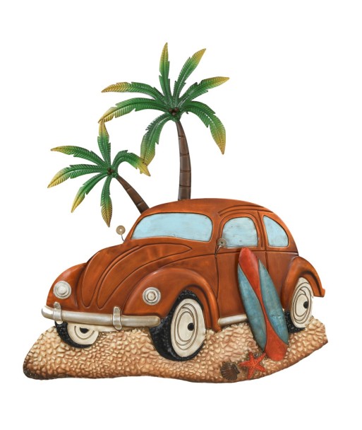 Adorno Pared Coche Metal Surf Decorativo Vintage Rojo 93x6x84 cm