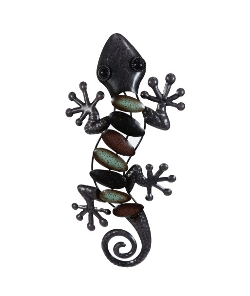 Adorno Pared Lagarto Metal Negro 38 cm