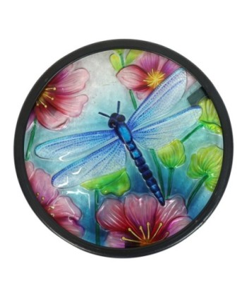 Mesa Libelula Tropical Metal Cristal Azul 52,5x31x31 cm