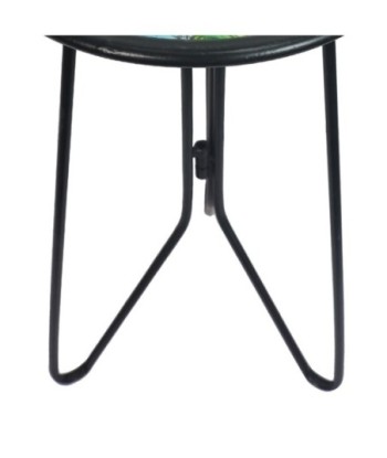 Mesa Libelula Tropical Metal Cristal Azul 52,5x31x31 cm