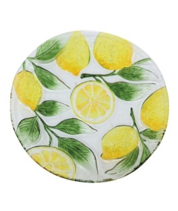 Plato de Vidrio con Diseño de Limones para Decoración y Servir en la Cocina