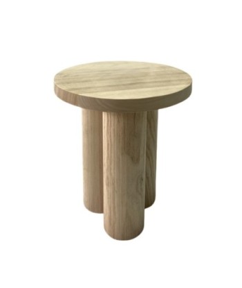 Taburete auxiliar bohemio de madera maciza de paulonia para decoración del hogar